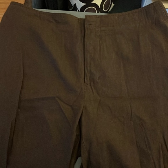 Chocolate Brown Merona Linen Blend Trousers (Women’s 16W) - Picture 3 of 7